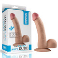 Sprężysty penis z jądrami Dude Dildo 8,8 cali 900195