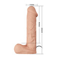 PENIS NA PASKU DLA KOBIET STRAP-ON PROTEZA Z JĄDRAMI I WIBRACJAMI RealDeal 10.2" 327182