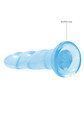 ŻELOWE DILDO ANALNE Z PRZYSSAWKĄ 17 CM BLUE 580554