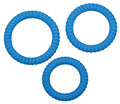 Trzy silikonowe pierścienie erekcji Lust 3 Blue 504300