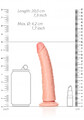 DILDO, CHUDY PENIS Z PRZYSSAWKĄ BEZ JĄDER SLIM 18 CM 625637