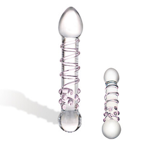 Szklane Dildo Prążki Kropki GLAS SPIRAL STAIRCASE 062746