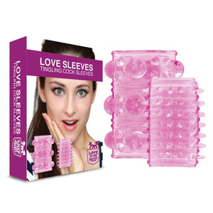 Dwie żelowe nakładki na penisa i palce Love Sleeves 271506