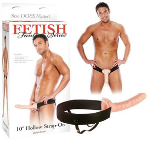 Długa proteza penisa z otworem Fetish 10 cali Flesh Hollow Strap-On PD3948-21