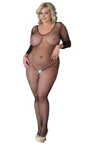 Kostium Netty Plus Size Bodystocking Black XL-XXXL 6221-11