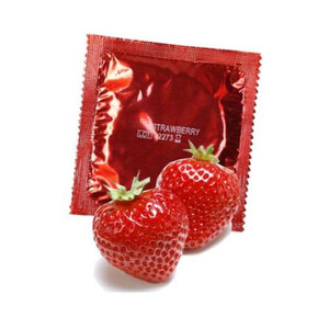Czerwone Prezerwatywy o Smaku Truskawkowym Amor 1 sztuka 8684-4