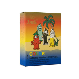 Kolorowe i Smakowe Prezerwatywy Amor Color 3 szt. 501251
