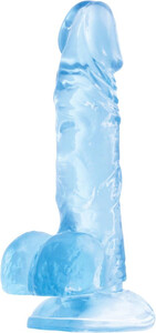 ANATOMICZNY ŻELOWY PENIS Z JĄDRAMI DILDO INDY BLUE 762007