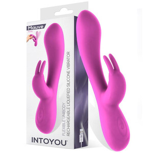ELASTYCZNY WIBRATOR + STYMULATOR ŁECHTACZKI KRÓLIK MAUVE RÓŻOWY 790243
