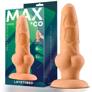 PENIS NA PRZYSSAWCE DILDO Z JĄDRAMI GERD 8,1" 797082