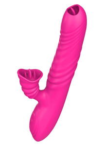 Wibrator Damski Posuwisty Sex KRÓLICZEK Rotacyjny Angelia PINK 26-00142