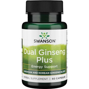 ŻEŃ-SZEŃ SWANSON Dual Ginseng Plus 60 kaps. 142425