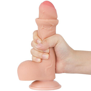 PENIS Z NAPLETKIEM RUCHOMA SKÓRA + KRĘGOSŁUP SLIDING-SKIN DONG DILDO 7.0 CALI 400257