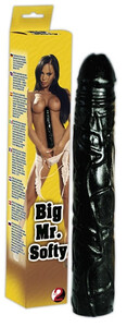 Czarny długi i gruby żelowy penis bez jąder Big Mr. Softy Dildo 520195