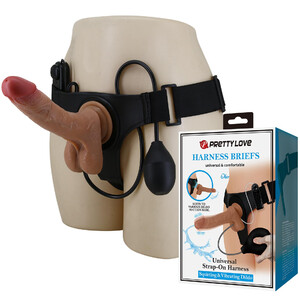 PROTEZA PENISA Z WYTRYSKIEM I WIBRACJAMI STRAP-ON OHER 337723