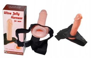 Proteza penisa z otworem na pasku Ultra Jelly Harness Strap-On 17502