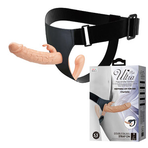 PODWÓJNY PENIS Z PASEM I KRÓLIKIEM STRAP-ON 340235