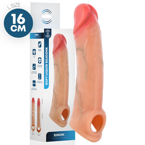 NAKŁADKA NA PENISA Z UCHWYTEM PRZEDŁUŻKA REPLIKA SIMON 16 CM 960735