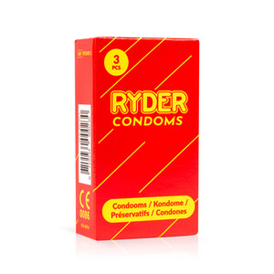 Klasyczne i gładkie prezerwatywy RYDER CONDOMS 3 szt. 000230