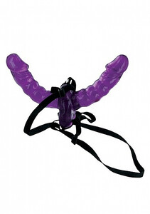 Podwójny żelowy penis na pasku Pipedream Double Delight Strap-On PD3386-00