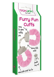 Kajdanki z różowym futerkiem Toy Joy Furry Fun Cuffs Pink 063366