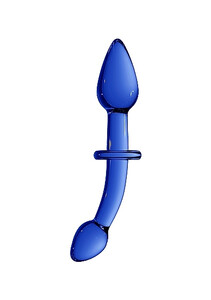 Szklany korek analny i dildo Doubler Blue 923264