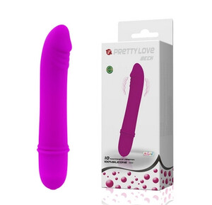 Mini wibrator penis z silikonu 10 funkcji 3 silniki BECK Purple BI-014194