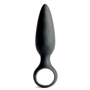 Silikonowy korek analny z uchwytem Fifty Shades of Grey Something Forbidden Butt Plug Small 819817