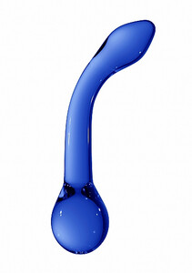 Gładkie szklane dildo G-Rider Blue 923394