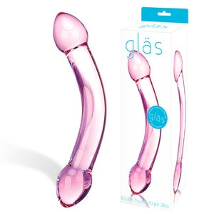 Podwójne Szklane Dildo GLAS DOUBLE TROUBLE PURPLE 063347