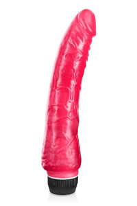 Śliski wibrator żelowy PLEASURE Czerwony 20 cm 220593