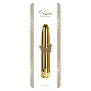 Złoty klasyczny gładki wibrator Classics Vibrating Sensation 20 cm Large 903078