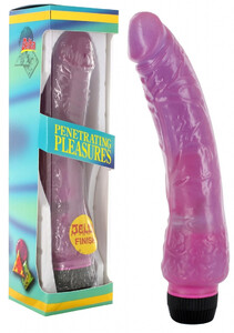Żelowy smukły realistyczny wibrator purpurowy penis Jelly 21 cm 220111