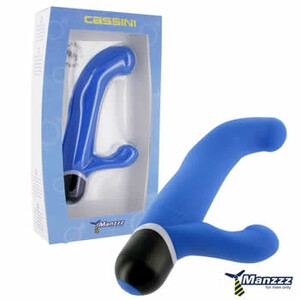 Silikonowy stymulator prostaty z wibracjami i masażerem krocza ManzzzToys Cassini Blue 7 funkcji E21294