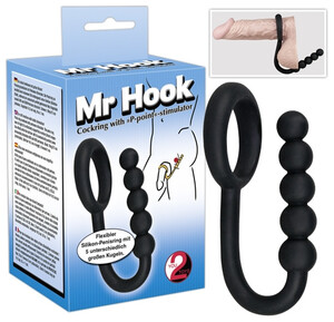 Hak analny Pierścień erekcji i stymulator prostaty Mr Hook 521612