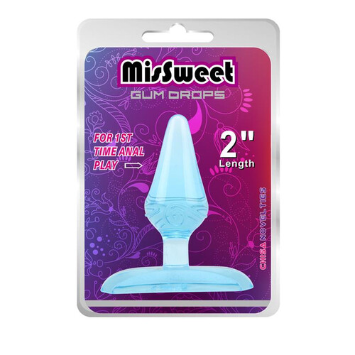 Mały żelowy korek analny niebieski MisSweet 100825
