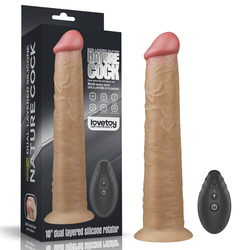 ZDALNIE STEROWANY PENIS Z WIBRACJAMI I FUNKCJĄ ROTACJI 10" 908603