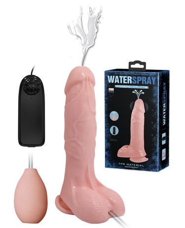 Penis z wytryskiem i wibracjami WATER SPRAY 317022