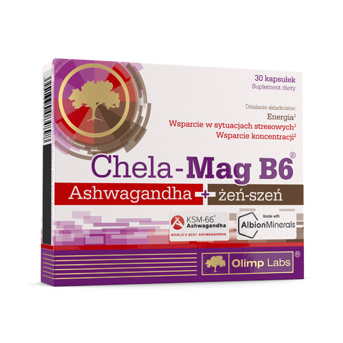 Olimp Chela-Mag B6 Ashwagandha + żeń-szeń 30 kaps. 084898