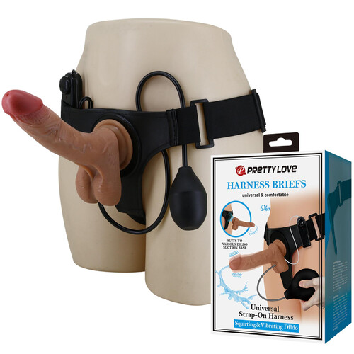 PROTEZA PENISA Z WYTRYSKIEM I WIBRACJAMI STRAP-ON OHER 337723