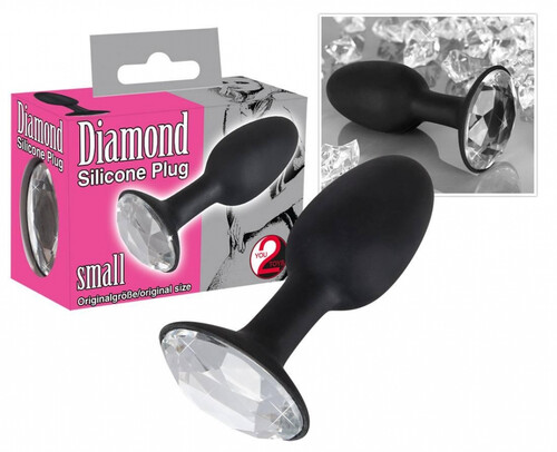 Ozdobny korek analny z diamentem Diamond Silicone Plug Small 510904