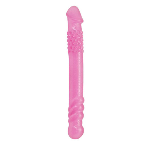 Podwójne żelowe dildo Prążki Wypustki 701608