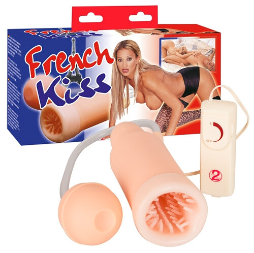 Pompowany masturbator wibracyjny z wypustkami French Kiss 551082