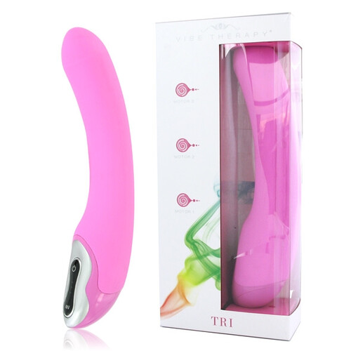 Silikonowy wibrator Trzy silniki Silne wibracje 7 funkcji Vibe Therapy Tri Pink 011156